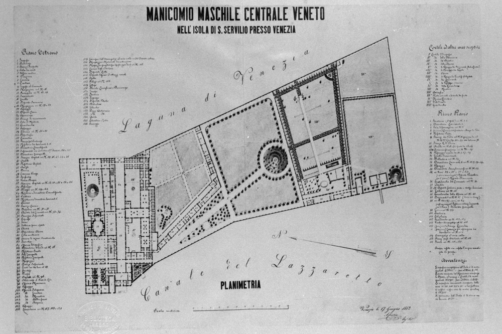 San Servolo map 1882 Venice