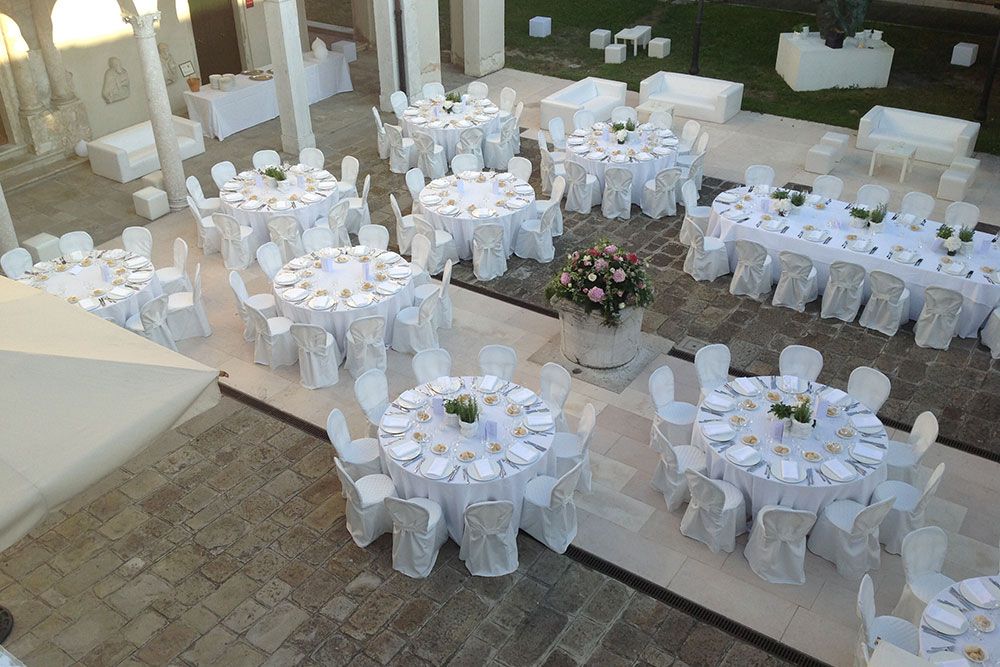 Church Cloister - event location, San Servolo Island, Venice Italy 