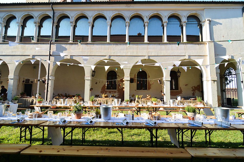 Church Cloister - event location, San Servolo Island, Venice Italy 