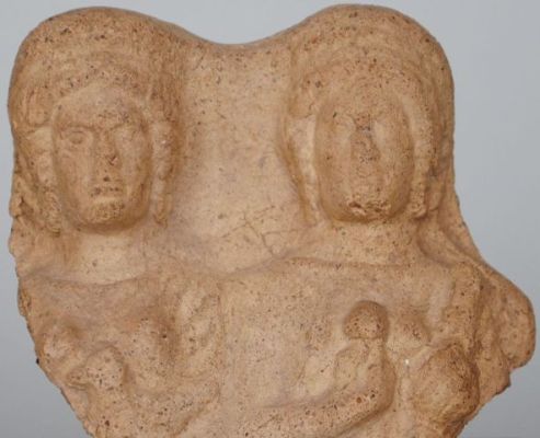 Pair of enthroned female figures Demeter and Kore (fragmentary), 4th century B.C.<br/> Archaeological Section, Torcello Museum, Venice