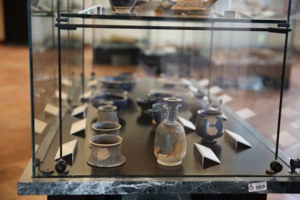 Greek pottery and black glaze - Showcase n.3, Archaeological Section, Torcello Museum, Venice